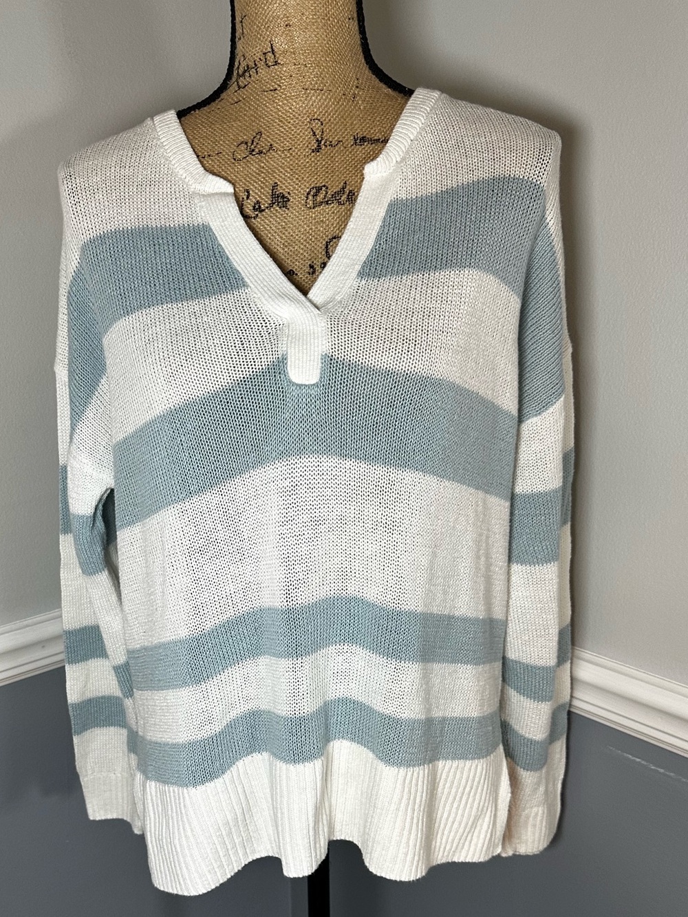 Haven Well Within V-Neck Sweater Striped Large
